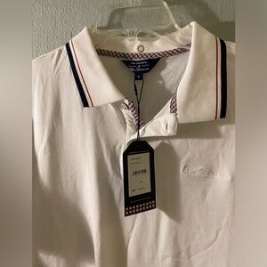 Ben Sherman short sleeve shirt with collar-size Medium, white. NWT.